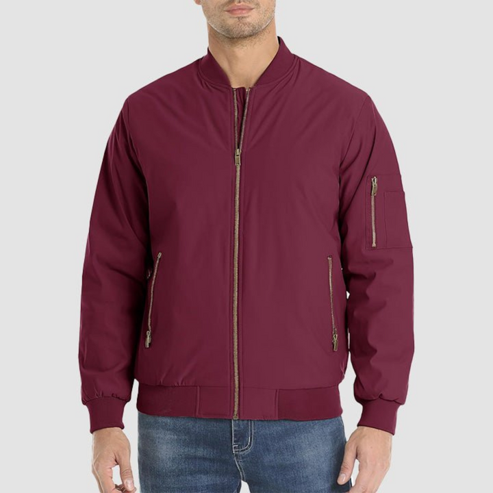 Men's Bomber Jacket with Quilted Lining and Zip Pockets | Altivaro