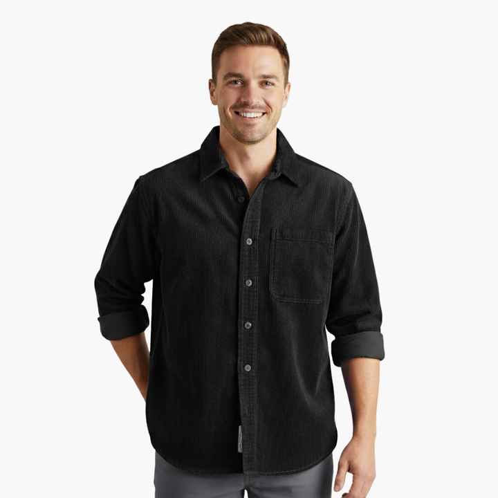 Camicia in velluto a coste con tasche da uomo, tessuto rinforzato e cuciture | Altivaro