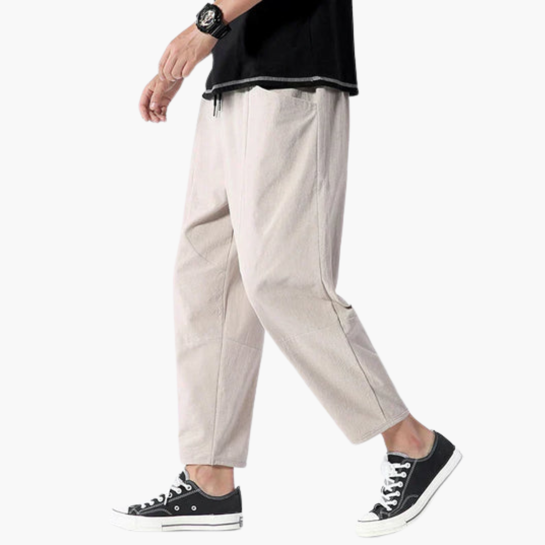 Pantaloni uomo lino neri estivi casual | Altivaro