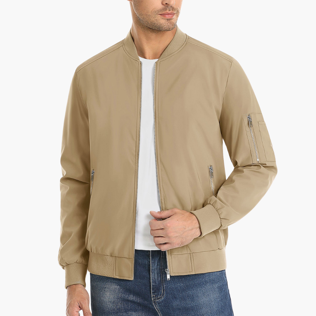 Men's bomber jacket with side zipper | Altivaro