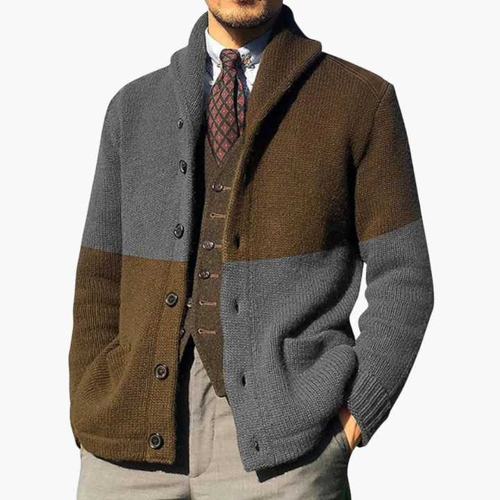 Men's Bicolor Cardigan | Altivaro