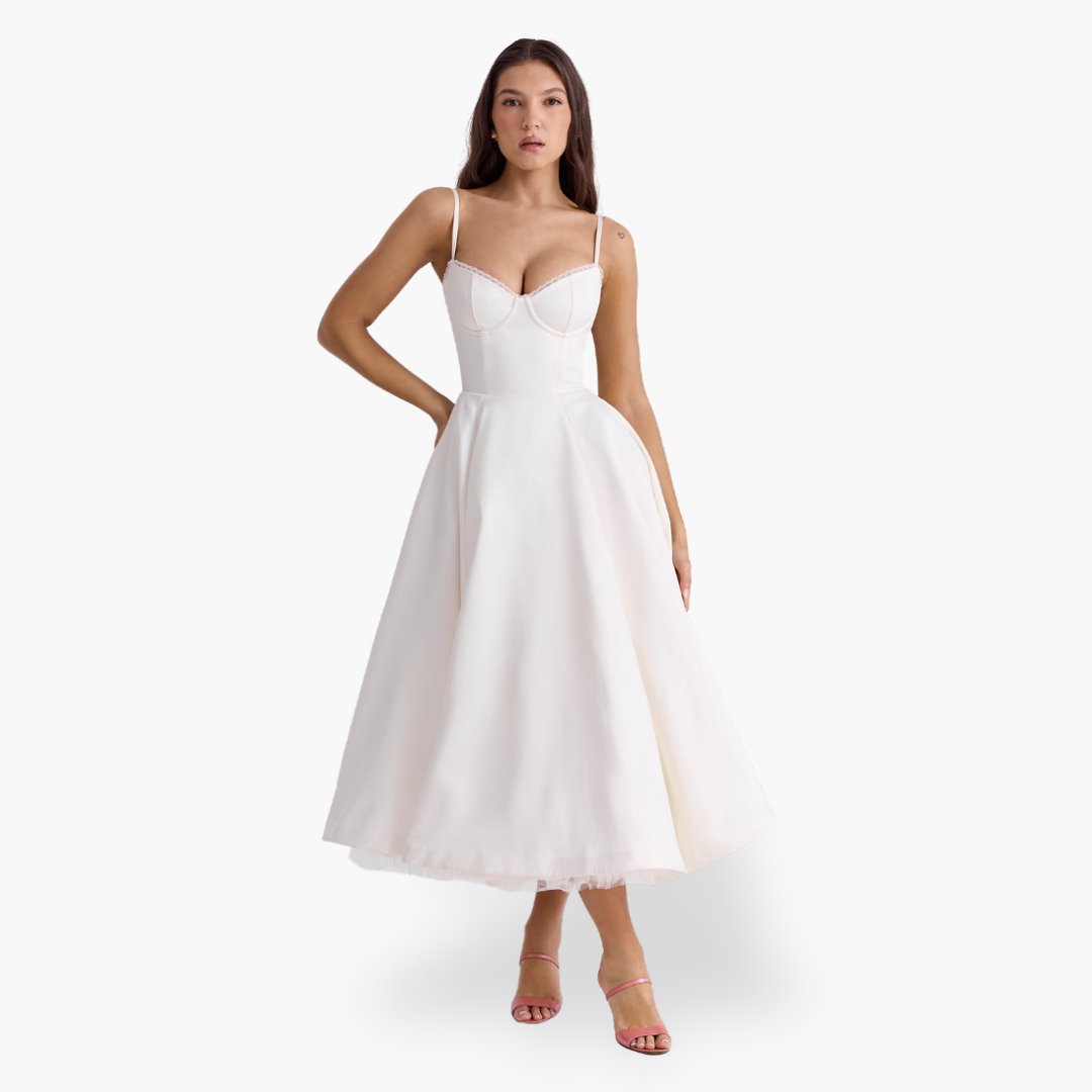 Abito Donna Elegante Midi Svasato Bustier Cerimonia |  Altivaro