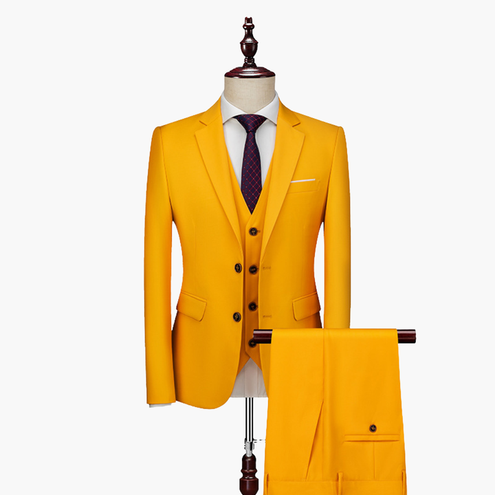Abito Uomo Elegante 3 Pezzi Slim Fit Poliestere Blu Petrolio Cerimonia | Altivaro-Altivaro