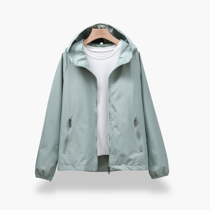 Giacca Impermeabile da Donna con Cappuccio e Zip | Altivaro