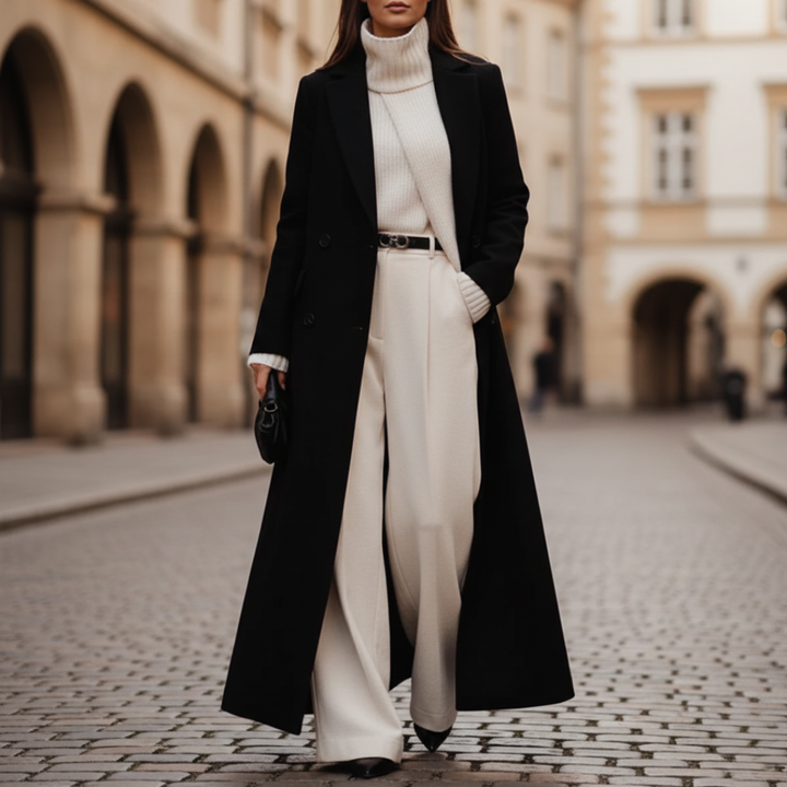 Cappotto da Donna Nero con Cintura | Altivaro