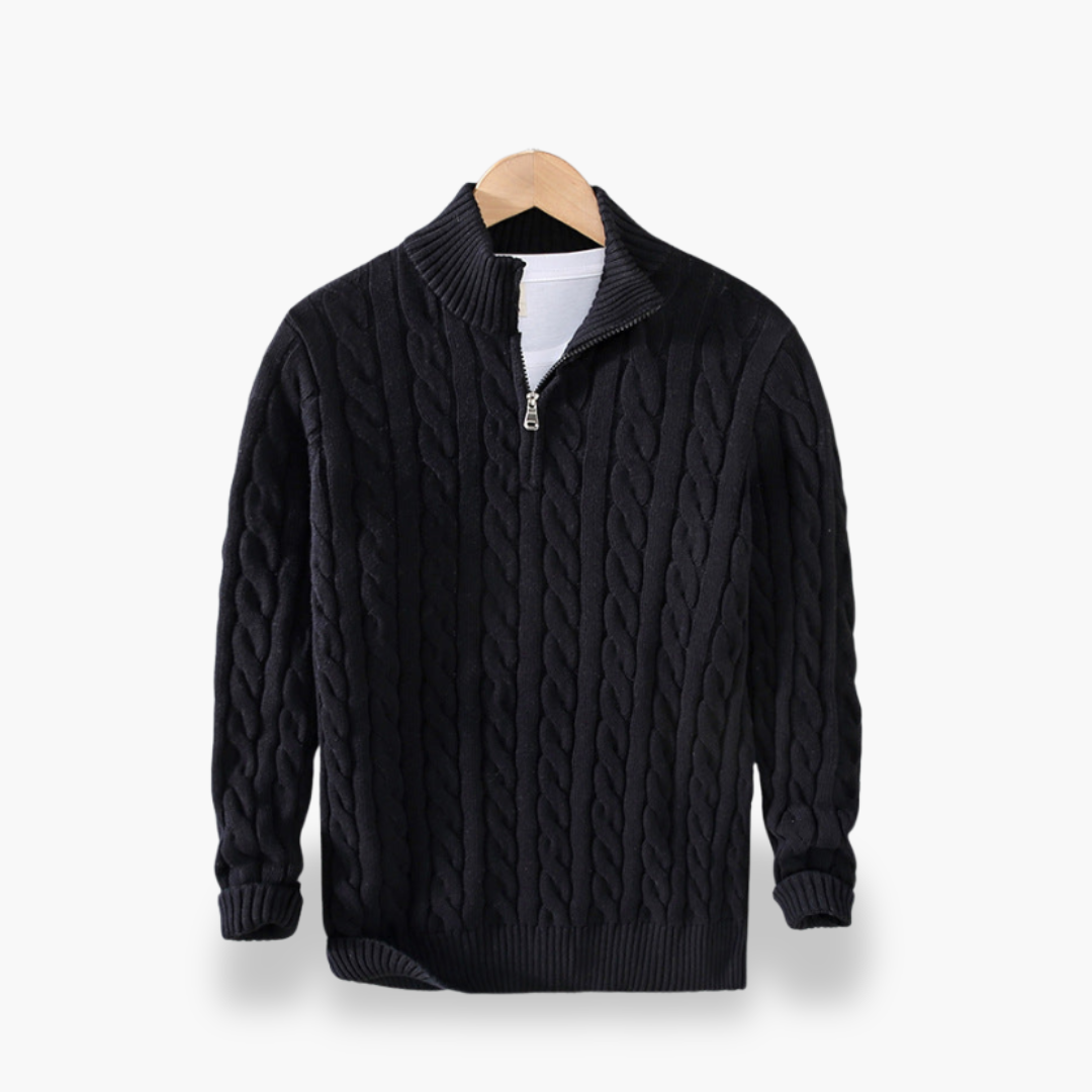 Maglione Zippato in Filo Intrecciato per Uomo | Altivaro