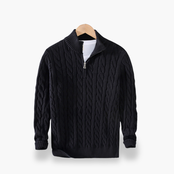 Maglione Zippato in Filo Intrecciato per Uomo | Altivaro