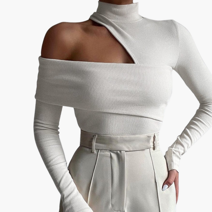 Maglia Donna Asimmetrica Elasticizzato Maniche Lunghe | Altivaro