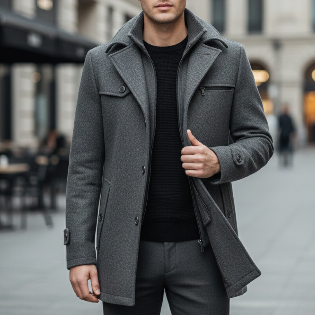 Herren Winterjacke aus Wolle mit Stehkragen | Altivaro