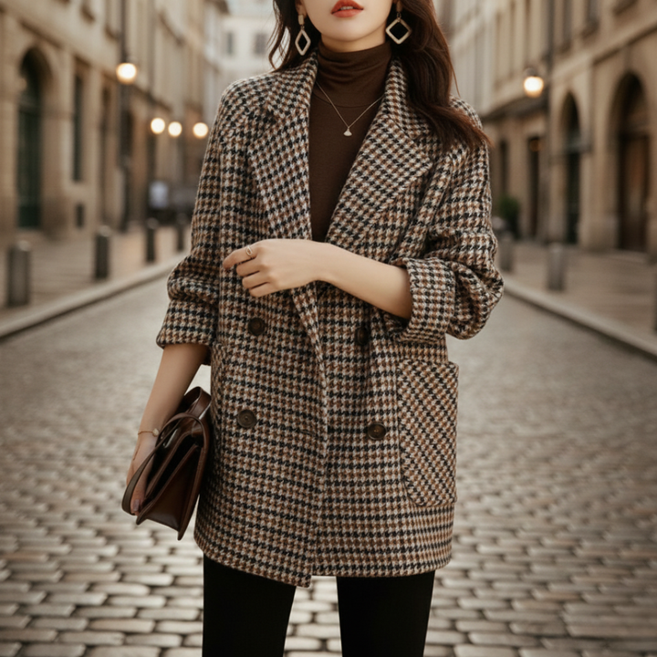 Cappotto Donna Doppiopetto in Tweed Misto Poliestere | Altivaro