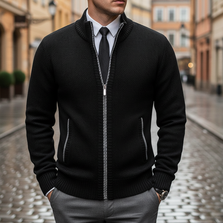 Herrenpullover Wolle Reißverschluss Gestrickter Cardigan | Altivaro