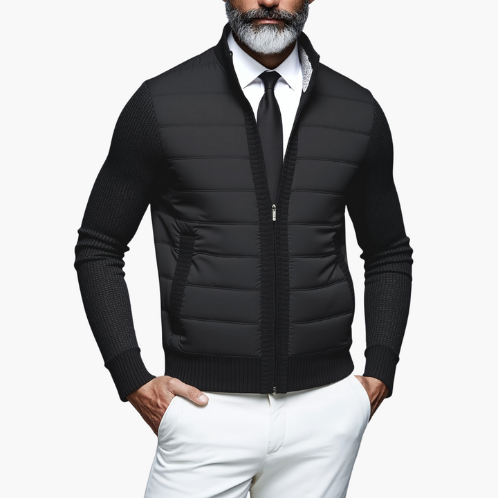 Giacca Uomo con Dettagli Tricot e Zip | Altivaro