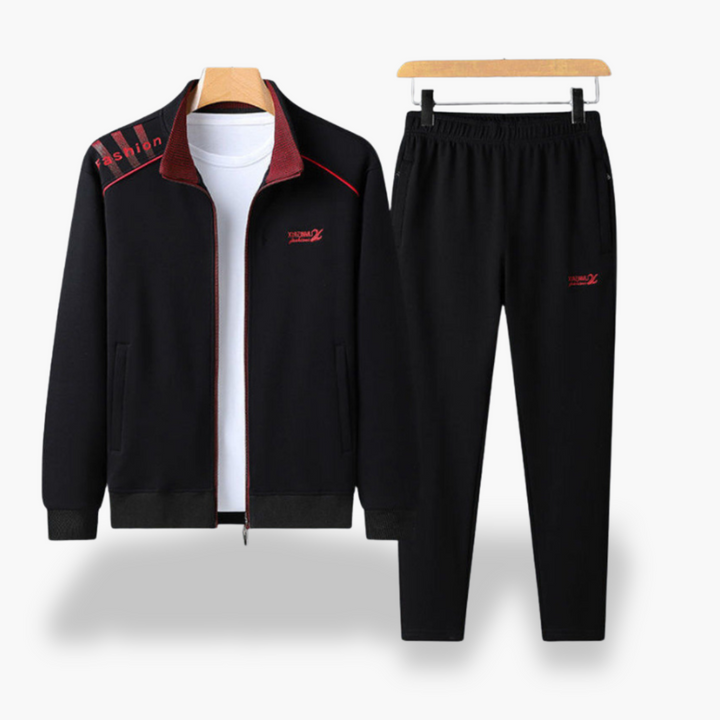 Tuta sportiva uomo in cotone con zip e logo | Altivaro