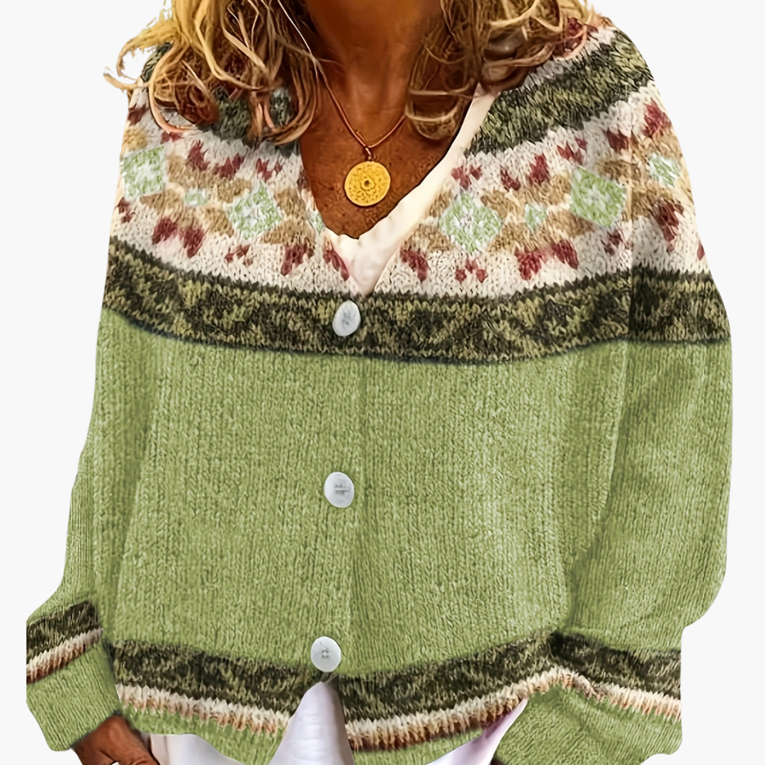 Cardigan Donna con Motivo Intrecciato e Multicolore | Altivaro