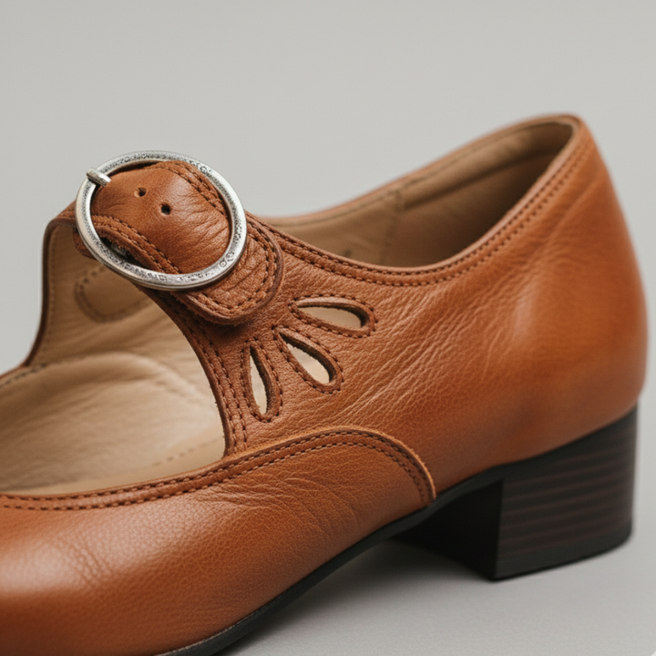 Orthopädische Damenschuhe aus Leder mit Riemen | Altivaro