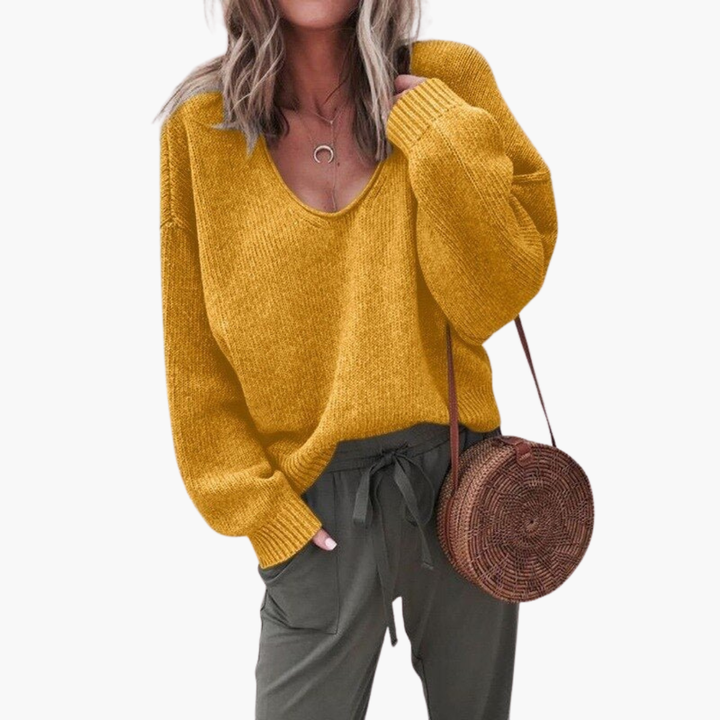 Maglione Donna Casual a Maglia con Scollo a V | Altivaro
