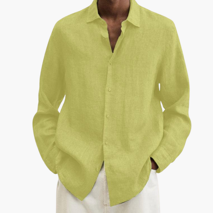 Camicia Uomo Lino Manica Lunga Casual Estiva Traspirante | Altivaro
