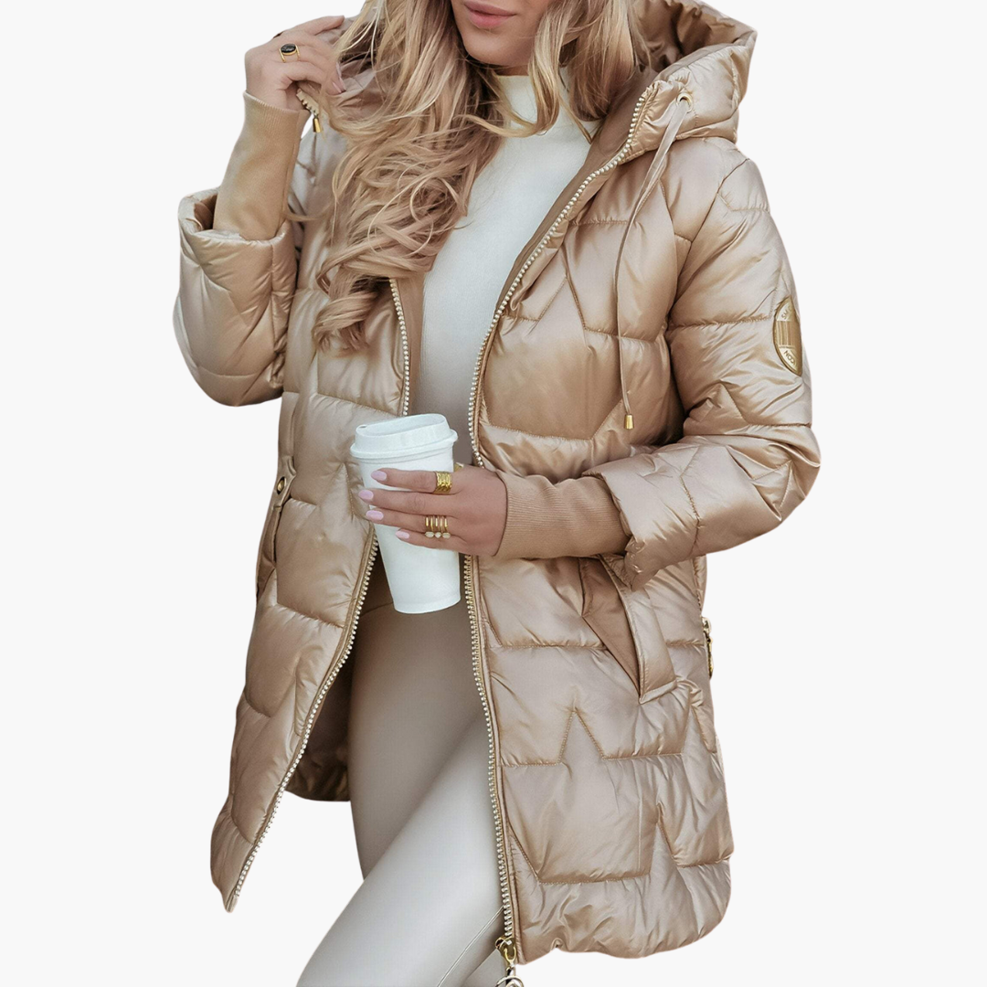 Piumino Donna Invernale Lungo con Cappuccio Lucido | Altivaro