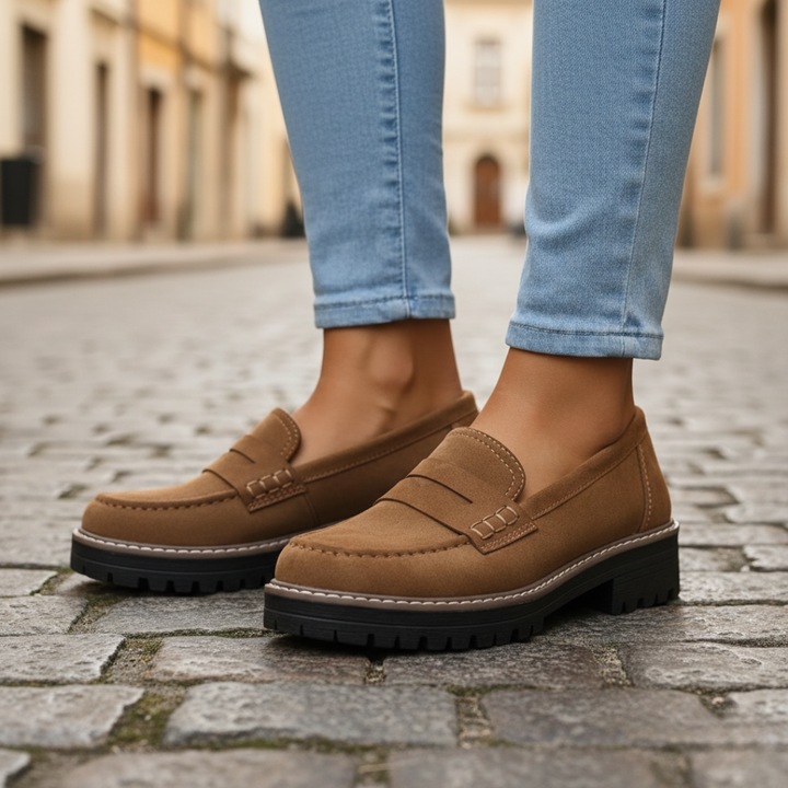 Orthopädischer Damenschuh Mokassin aus Wildleder mit Komfortsohle | Altivaro