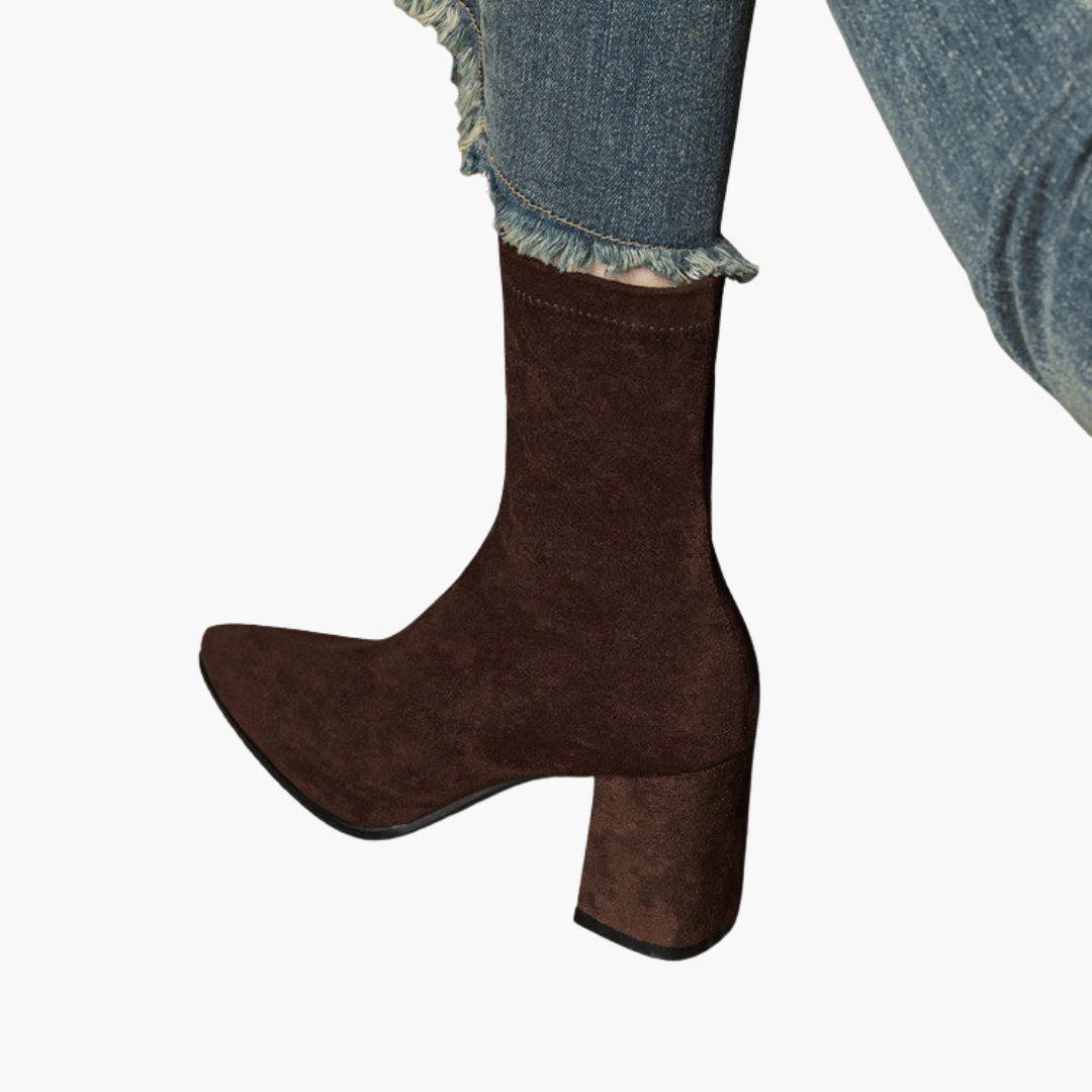 Orthopedic Suede Leather Boots with Heel for Women | Altivaro