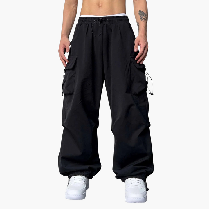 Pantaloni Cargo Uomo Larghi Paracadute Streetwear | Altivaro