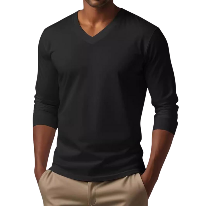 Maglia Uomo a Maniche Lunghe con Scollo a V Elasticizzata | Altivaro