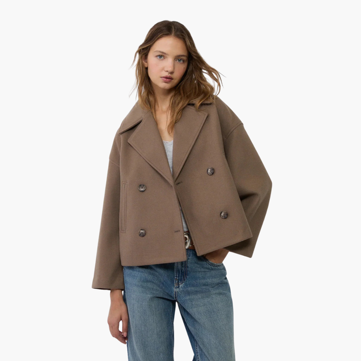 Cappotto corto donna doppiopetto in lana | Altivaro