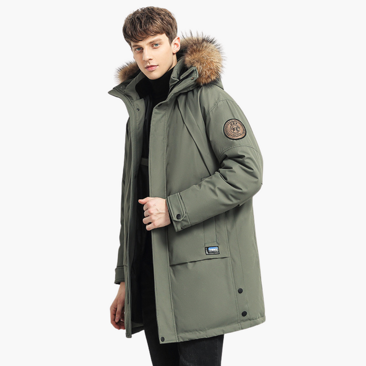 Parka Uomo Invernale Imbottito con Cappuccio e Pelliccia Sintetica | Altivaro