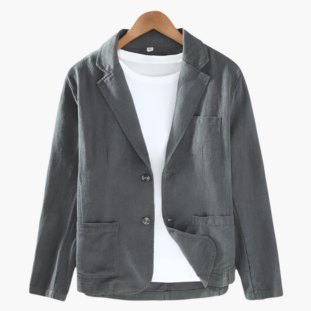 Blazer Uomo Grigio Lino Cotone Casual Leggero | Altivaro-Altivaro