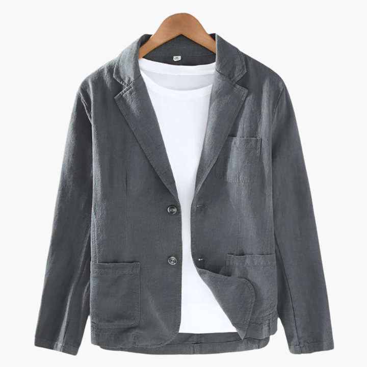 Blazer Uomo Grigio Lino Cotone Casual Leggero | Altivaro-Altivaro
