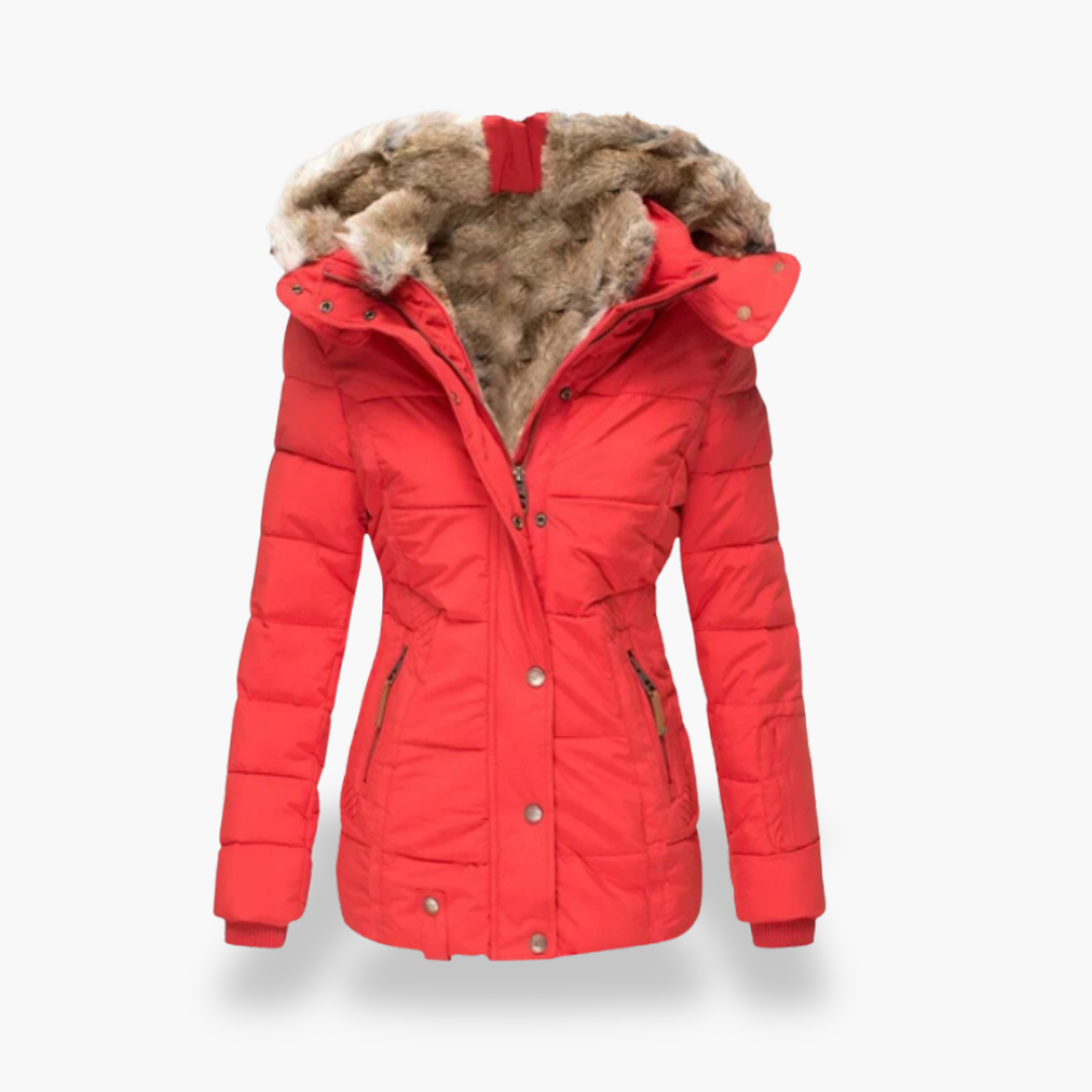 Giacca Puffer Donna con Cappuccio e Fodera in Pelliccia Sintetica | Altivaro