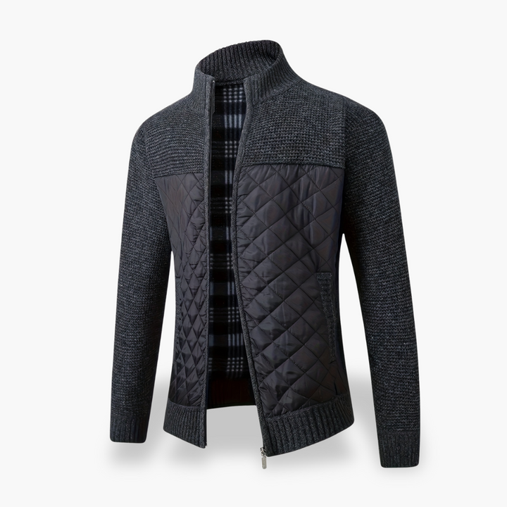 Cardigan Giacca Uomo Lana Trapuntata Zip | Altivaro