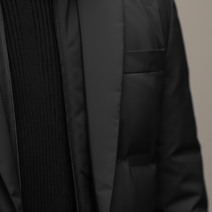 Herren Nylon Daunenjacke mit Kragen und Taschen | Altivaro