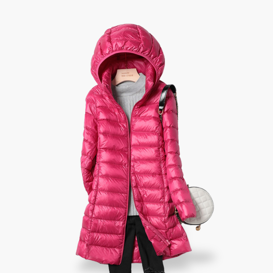 Piumino Donna Lungo Leggero con Cappuccio Nylon Invernale | Altivaro