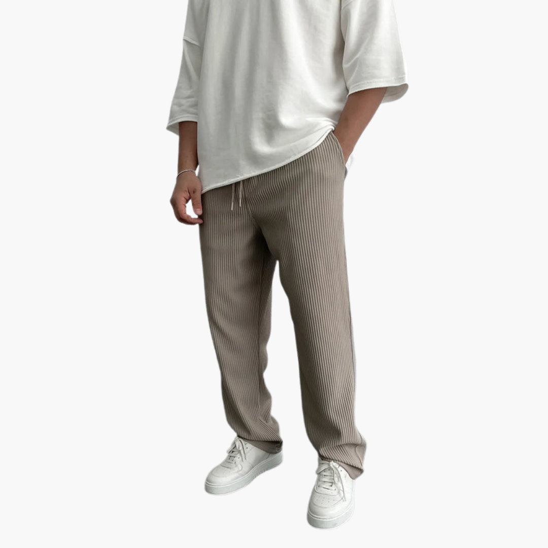 Pantaloni Uomo Plissettati Casual Morbidi Vita Elastica | Altivaro-Altivaro
