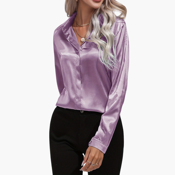 Camicia Donna Elegante in Raso Maniche Lunghe | Altivaro
