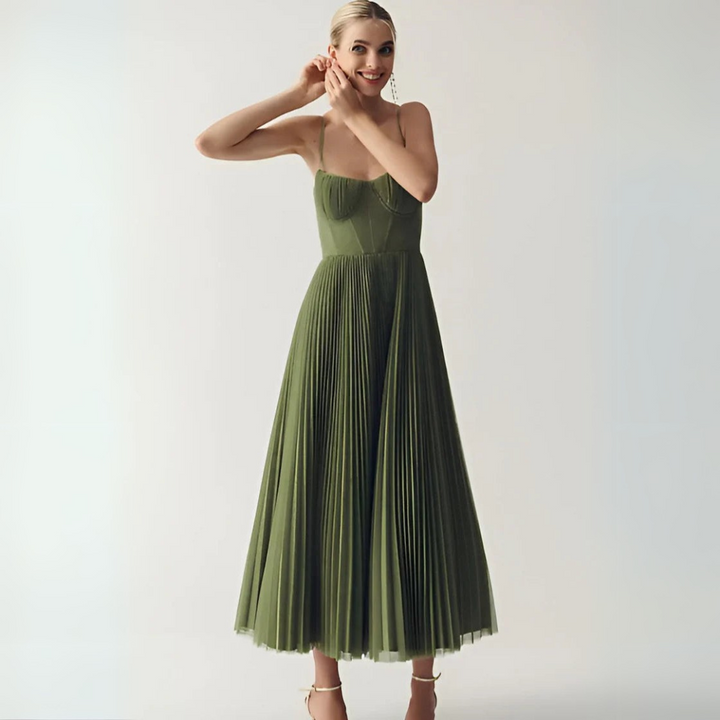 Abito Donna Elegante Midi Plissé in Poliestere Leggero – Vestibilità Sottile | Altivaro