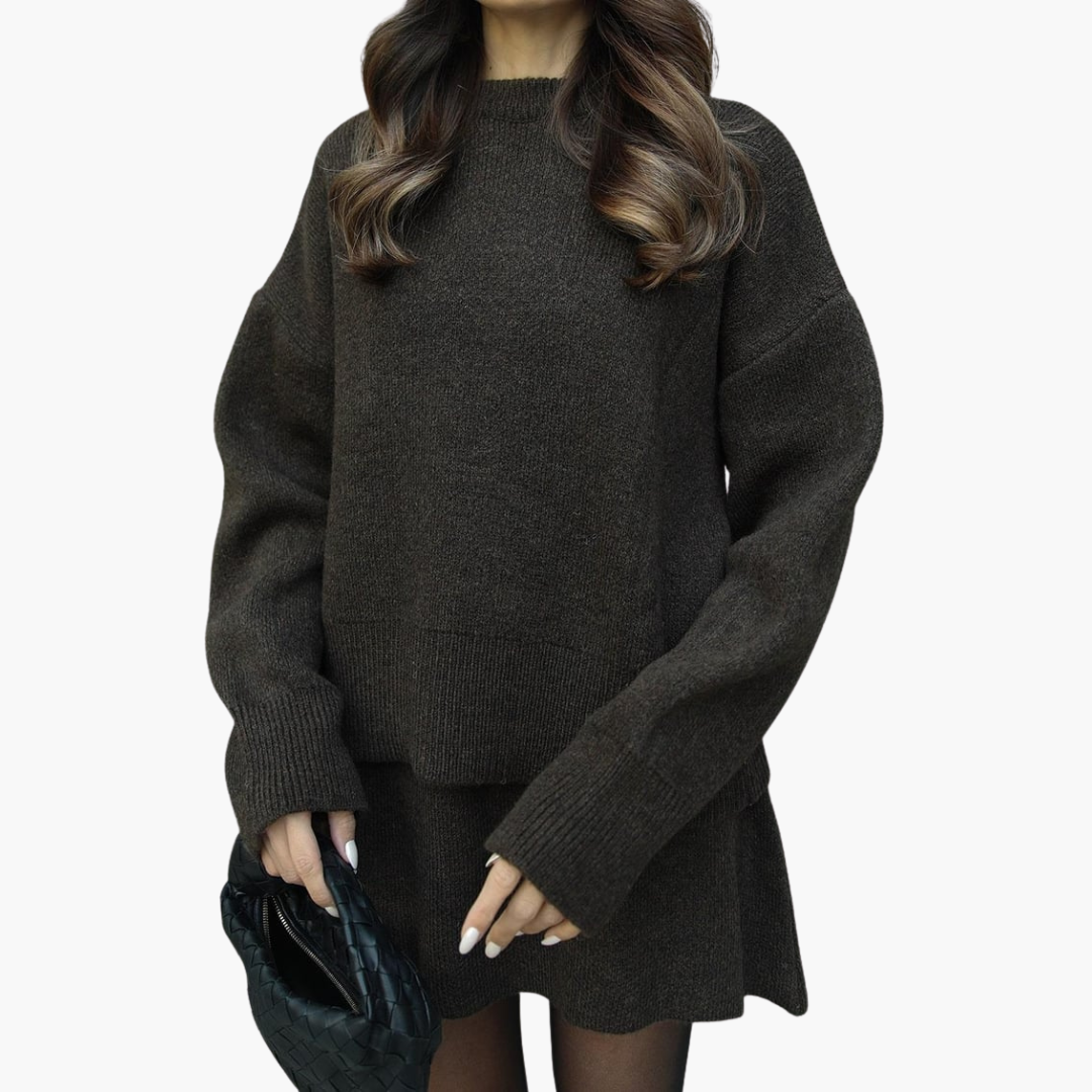 Completo Donna Maglia e Gonna Antracite Lana Sintetica Invernale | Altivaro