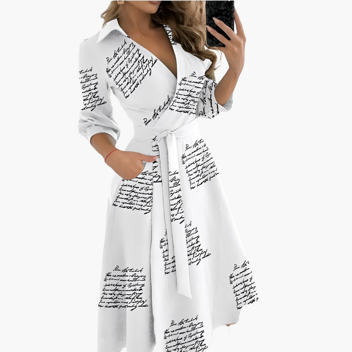 Donna Abito Midi Manica Lunga Elegante | Altivaro-Altivaro