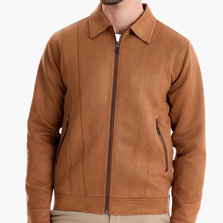 Men's Jacket in Synthetic Leather with Front Zip | Altivaro