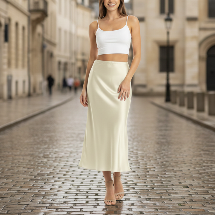 Altivaro Gonna midi donna in raso | Altivaro