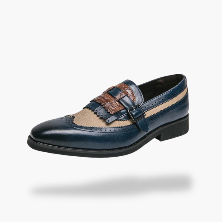 Scarpe Uomo Orthopedic in Pelle con Fibbia e Frange | Altivaro