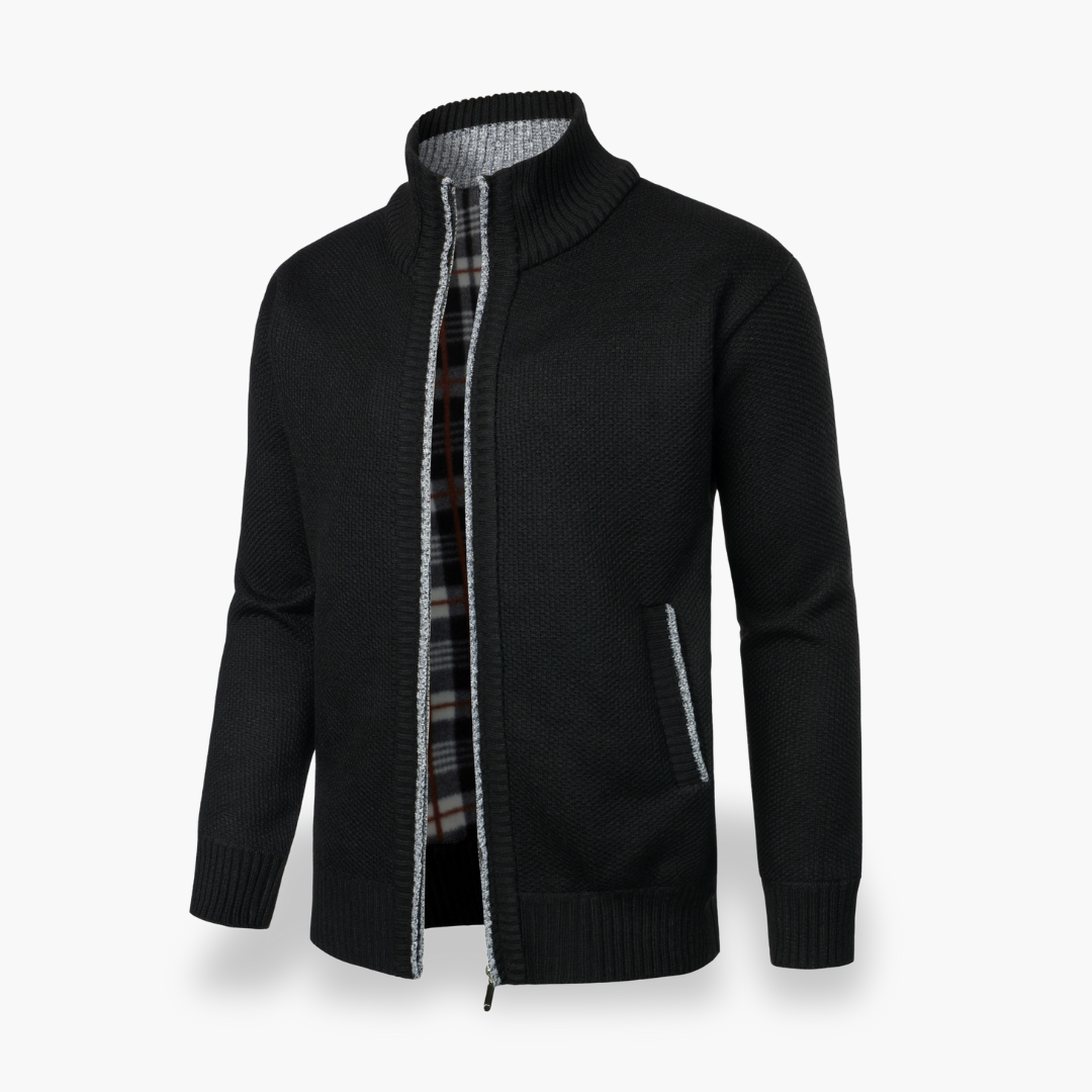 Cardigan uomo con zip, in tessuto misto | Altivaro