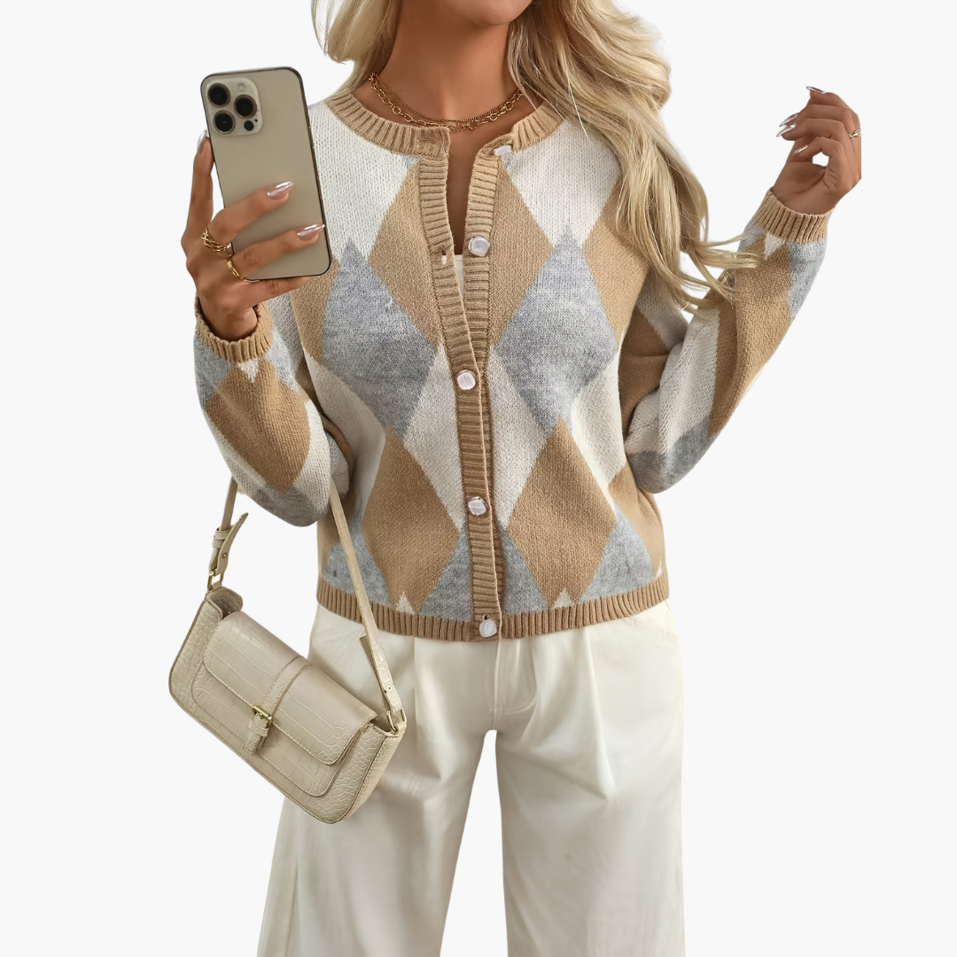 Cardigan Donna con Motivo Diamante | Altivaro
