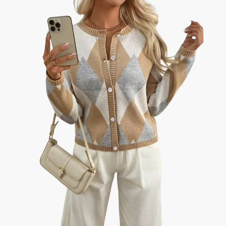 Cardigan Donna con Motivo Diamante | Altivaro