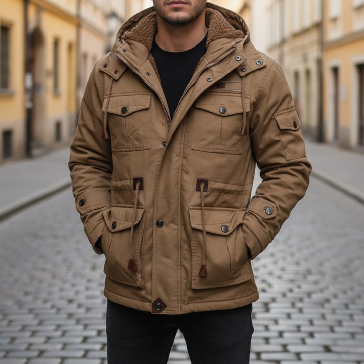 Herren Parka Jacke mit Kapuze und Futter | Altivaro