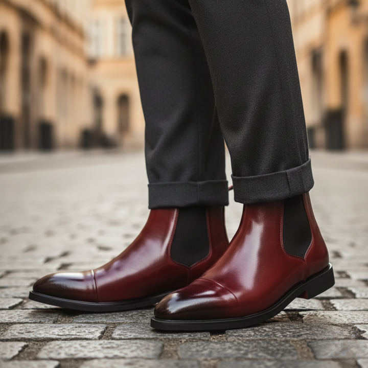 Herren Stiefeletten Leder Orthopädisch Chelsea | Altivaro