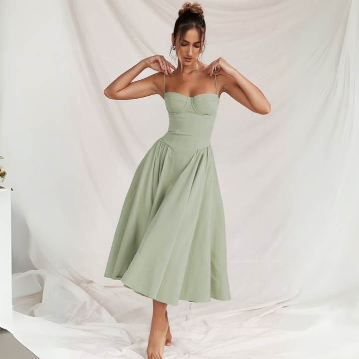 Vestito Midi Donna Bustier Spalline Sottili Festa | Altivaro