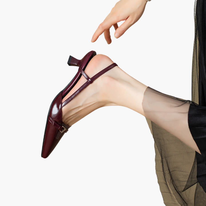 Women's Pointed Patent Leather Slingback Shoes | Altivaro
