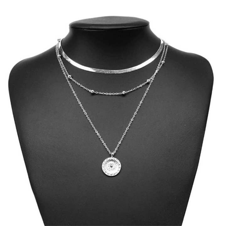 Collana Donna Argento 925 Due Fili Ciondolo Sole | Altivaro